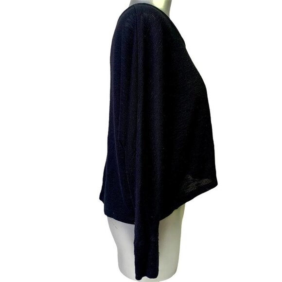 Bozzolo black oversized long sleeves  crop top - Picture 7 of 10